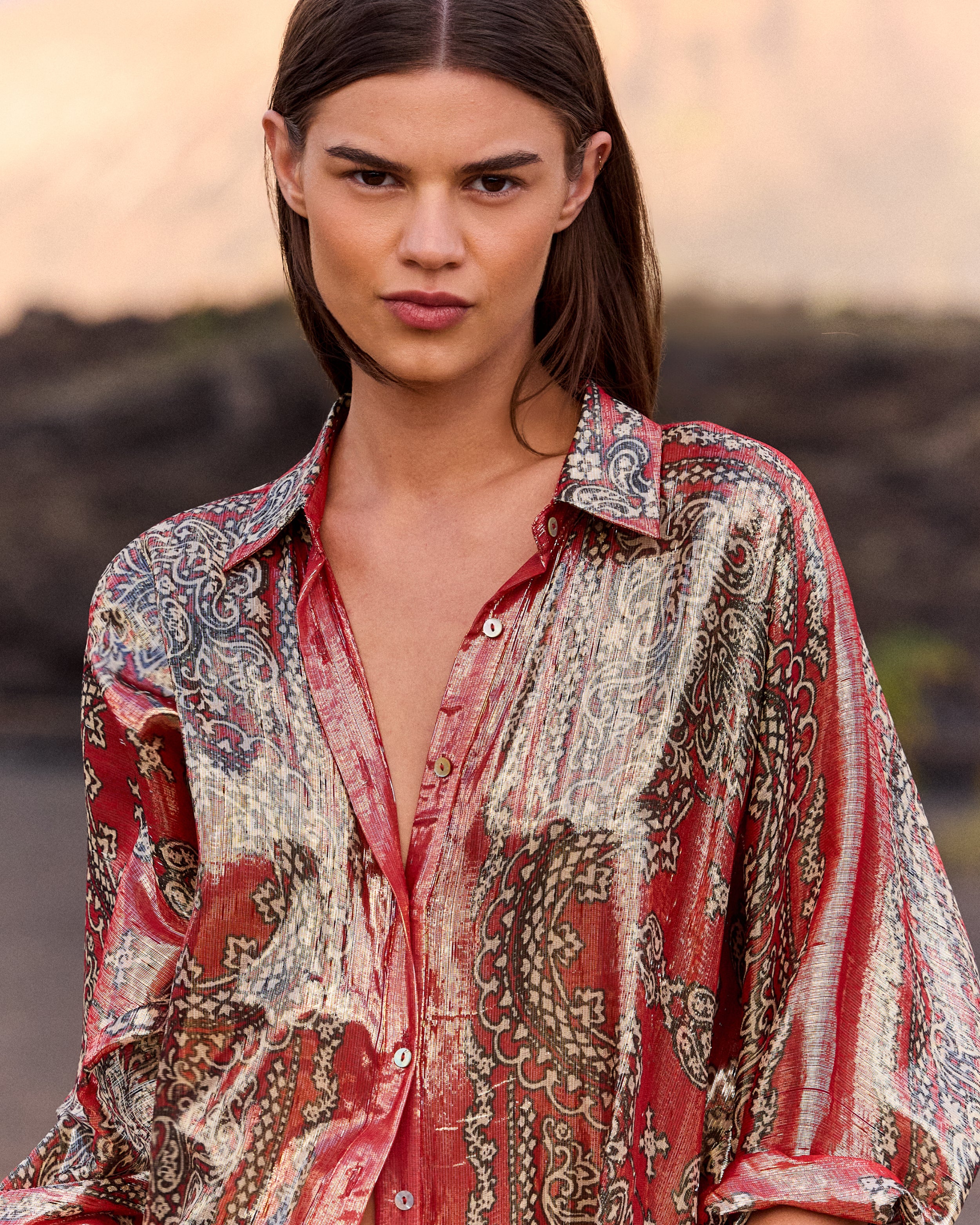 Chemise Glamour - Rouge - Image 2