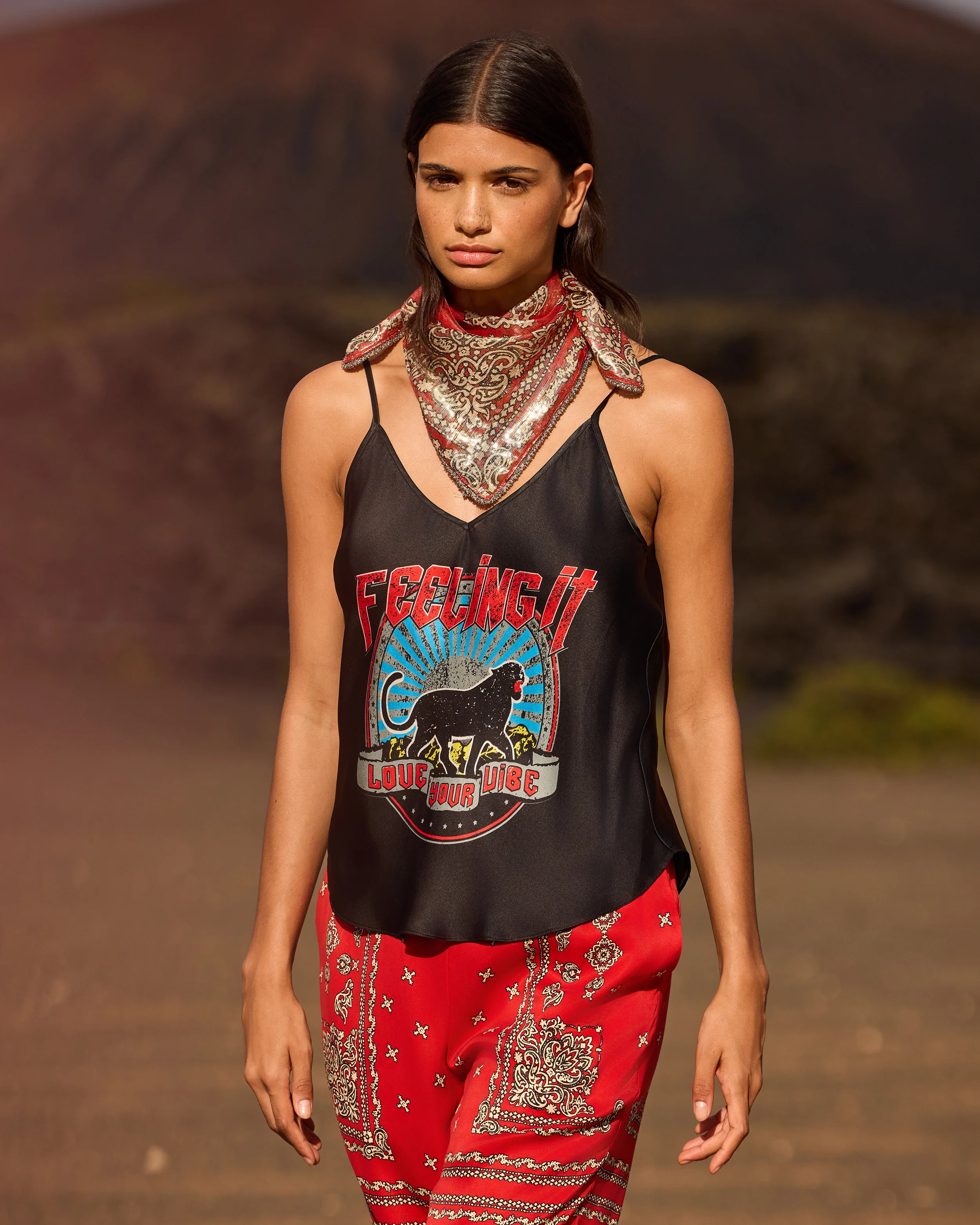 Foulard Gerica - Rouge - Image 2