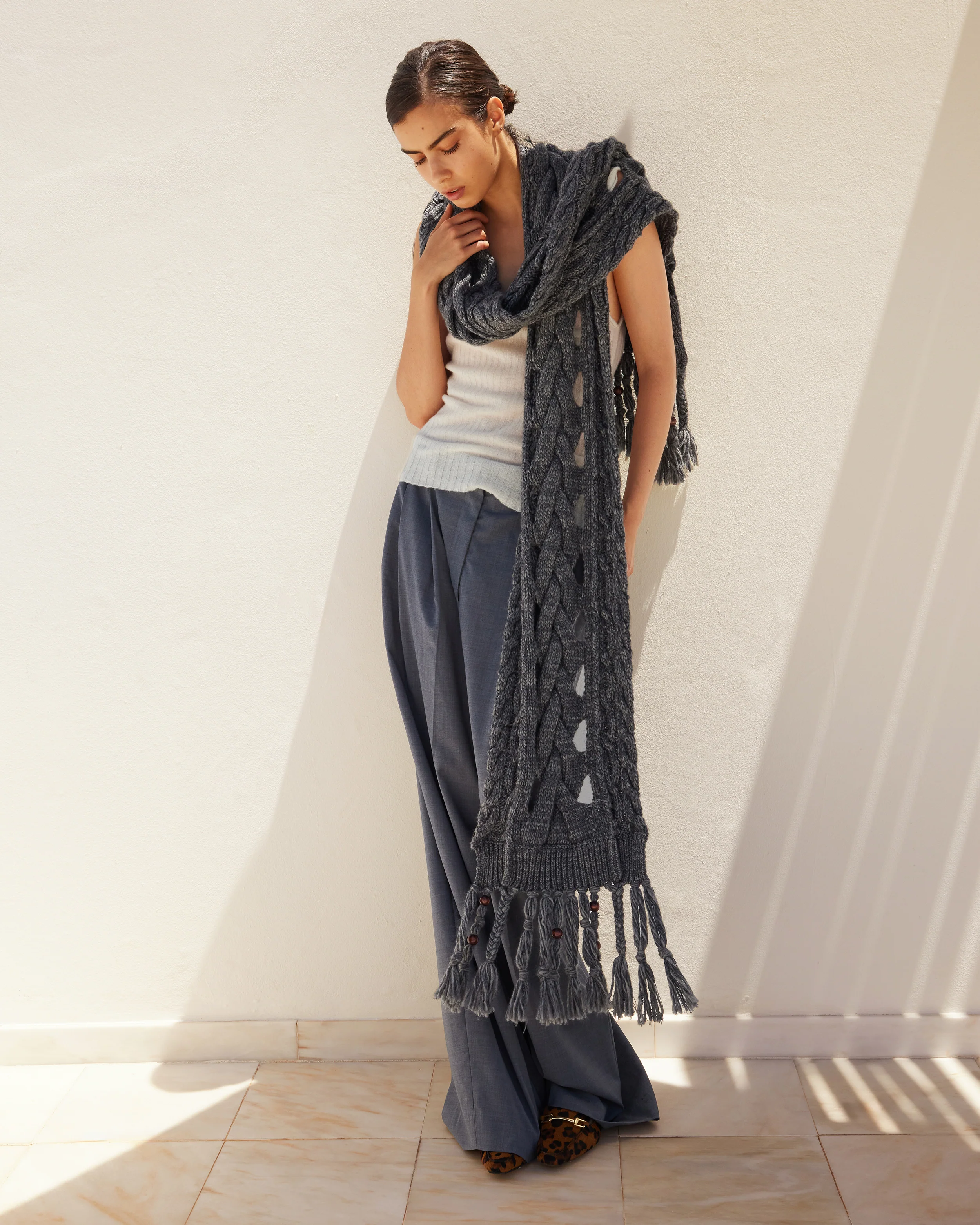 Foulard Manan - Gris - Image 3