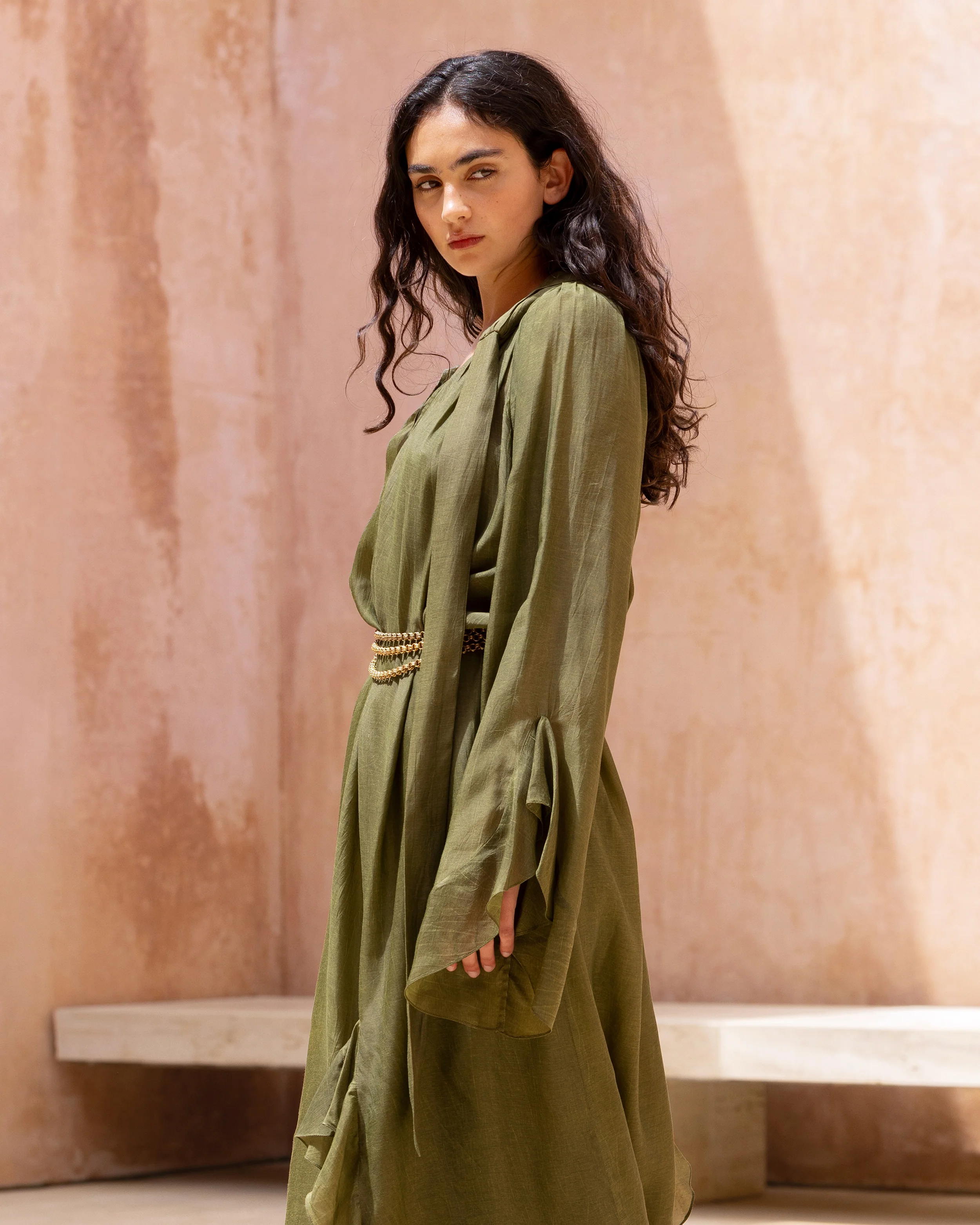 Robe Frelly - Vert - Image 2